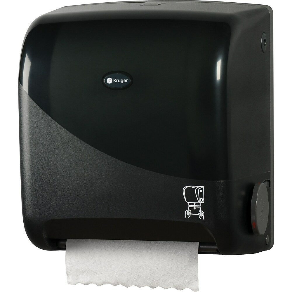 Image of NOIR Touchless Mechanical Roll Towel Dispenser, Smoke/Black