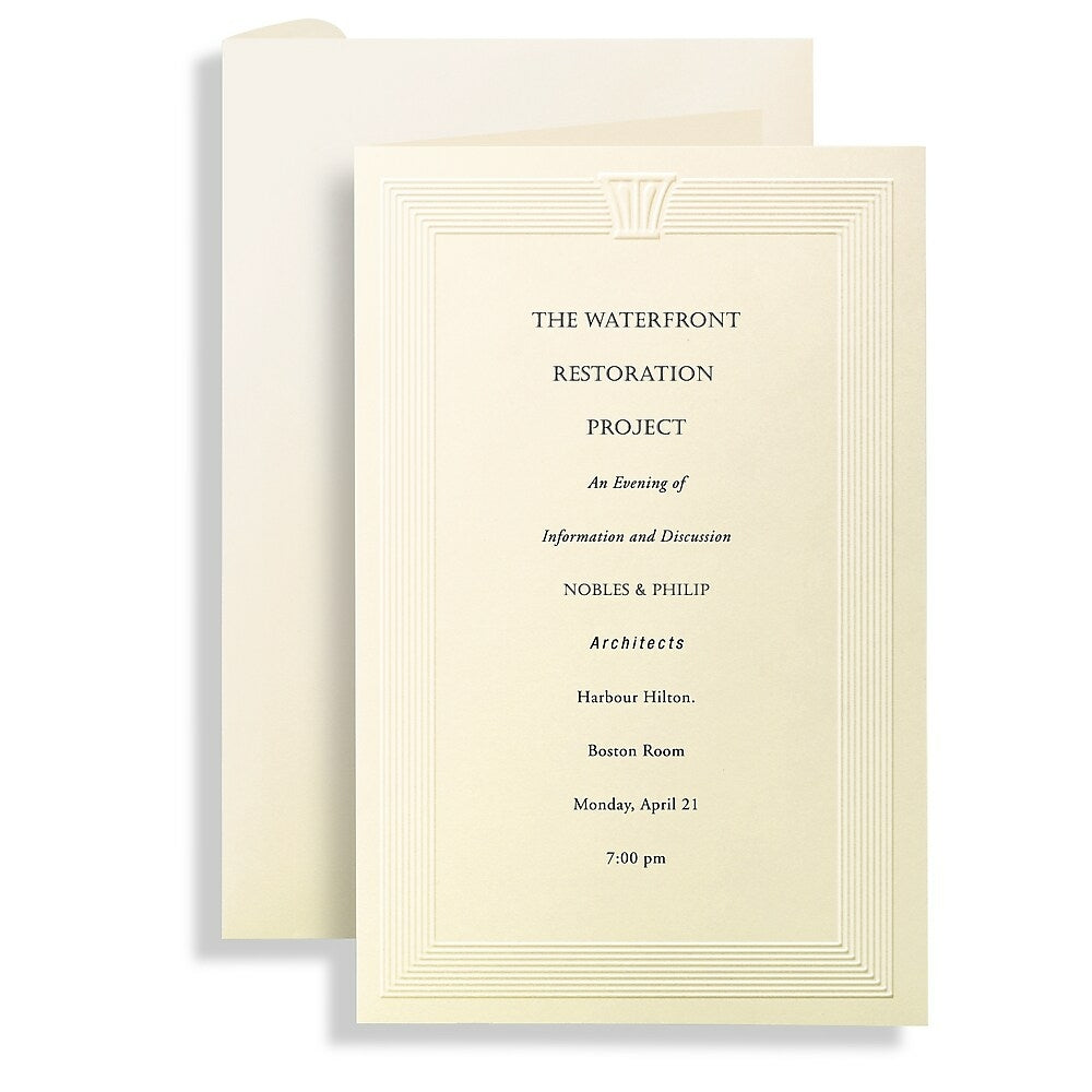 Image of St. James Overtures Capital Emboss Invitations, Ivory, 40 Sets, White