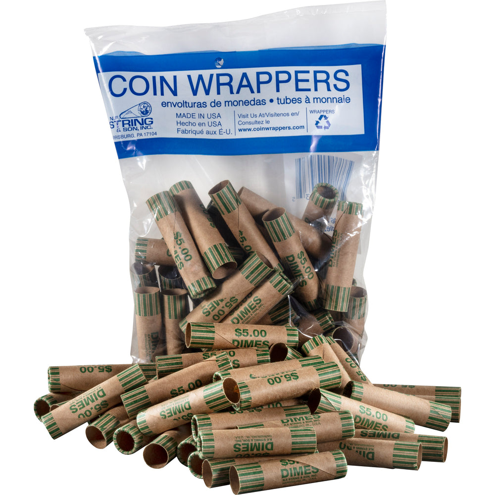 Image of Paper Coin Tube, Dimes, 36 Pack