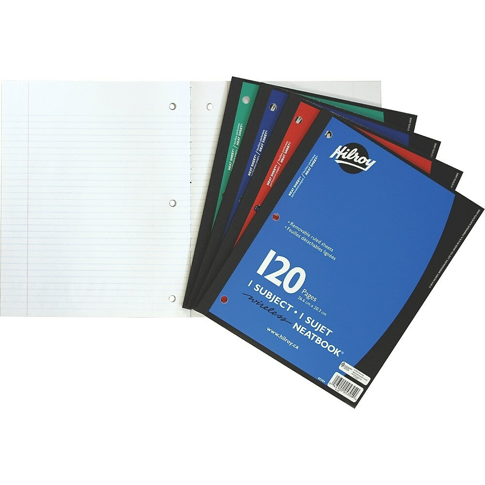 Image of Hilroy Neatbook 3 Hole Notebook, 10.5" x 8", 120 Pages