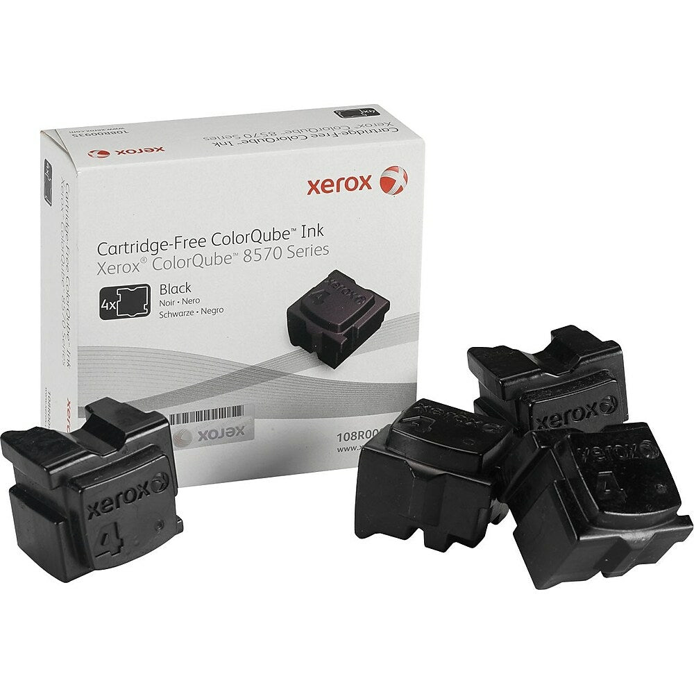 Image of Xerox 108R00930 ColorQube Black Solid Ink Sticks, 4 Pack