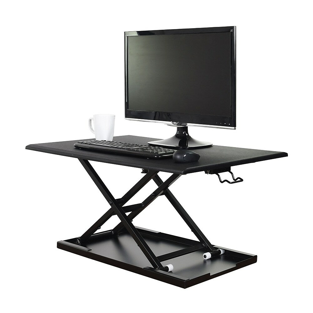Image of Luxor Pneumatic Standing Desk Converter - Black
