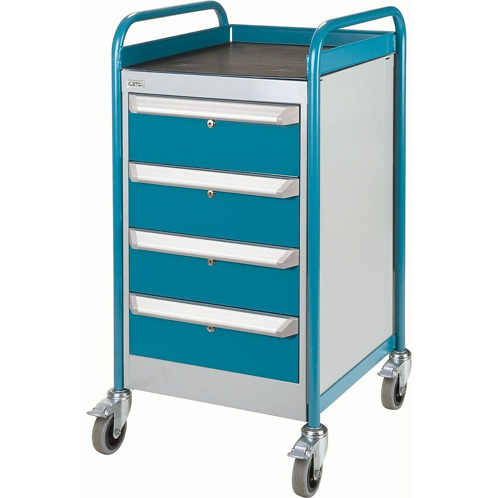 Image of Kleton Single Pedestal Benches, 4 Drawer Cabinet, Blue