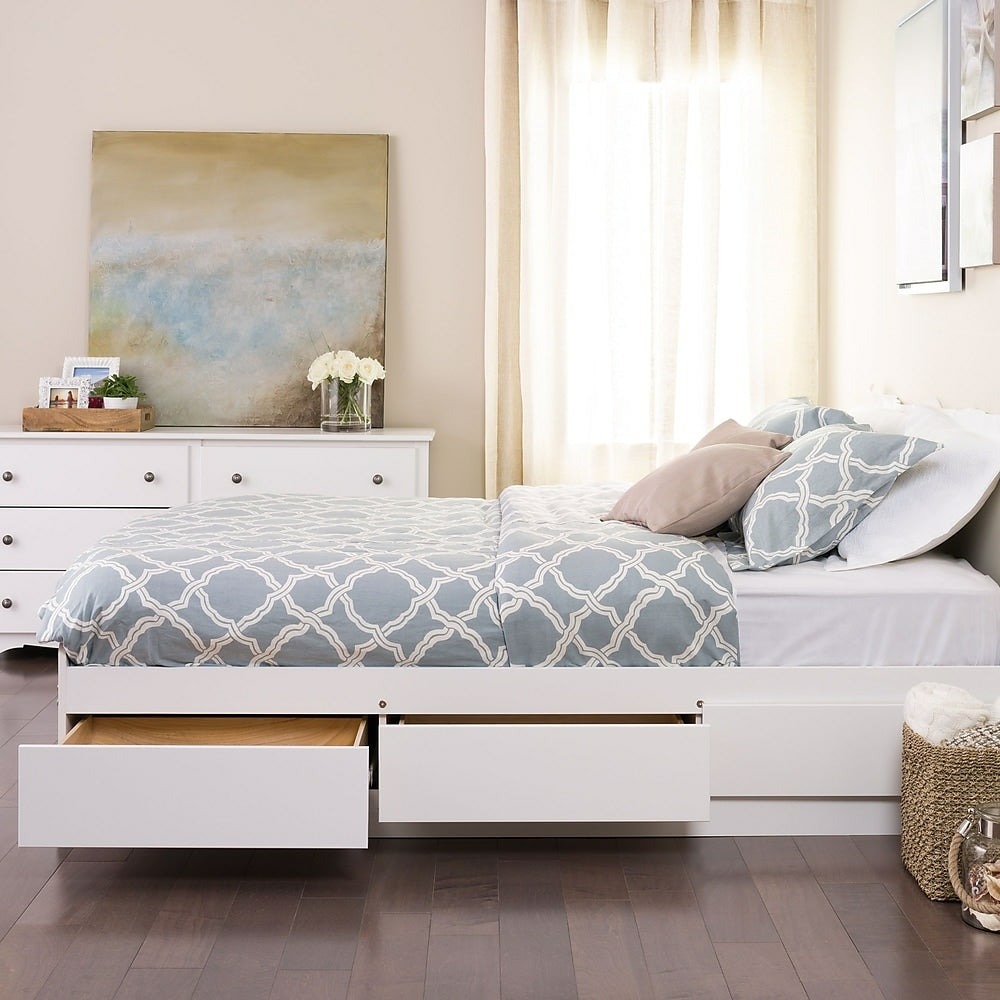 Image of Prepac Queen Mate's Platform Storage Bed With 6 Drawers, White