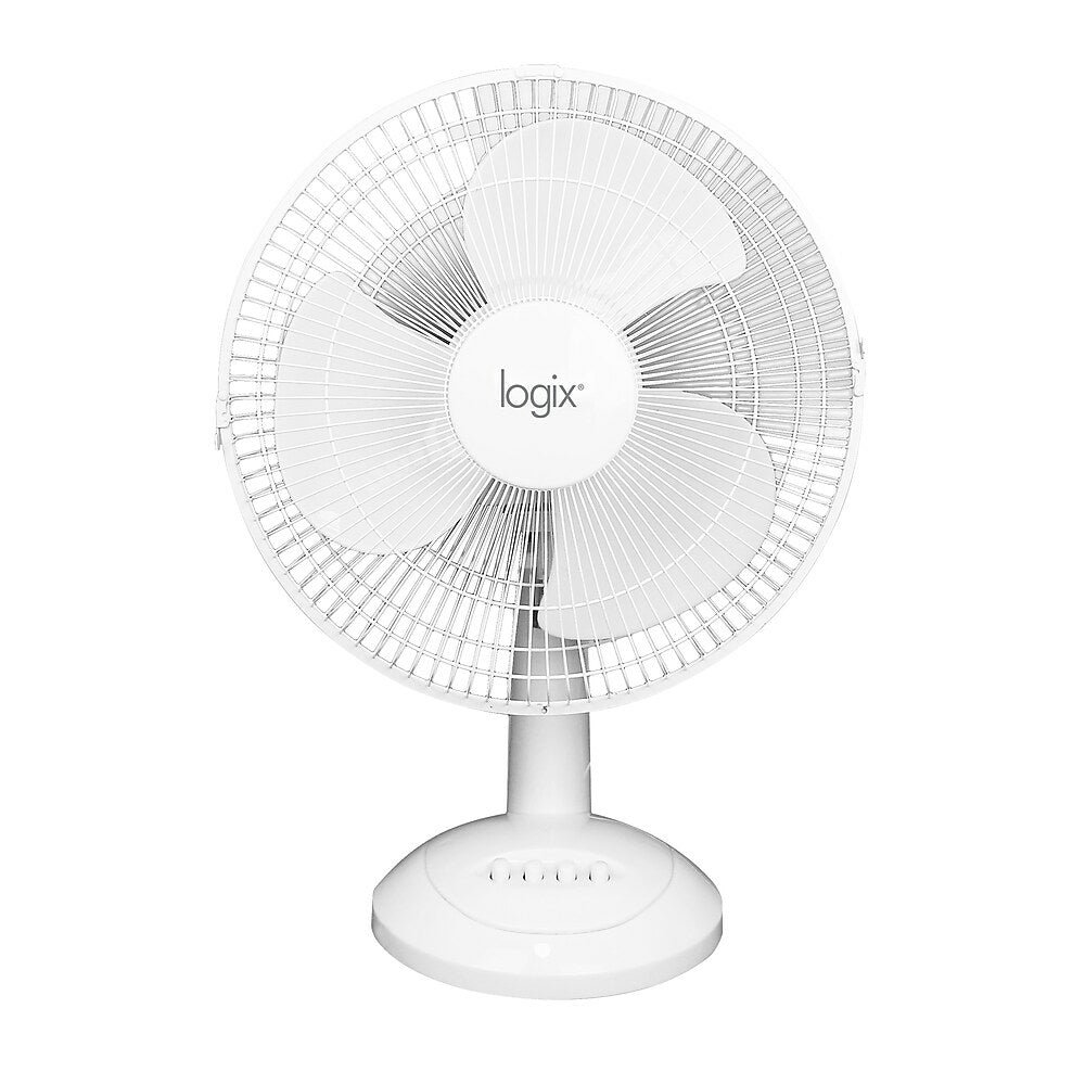 Image of Logix 12" Oscillating Desk Fan, White