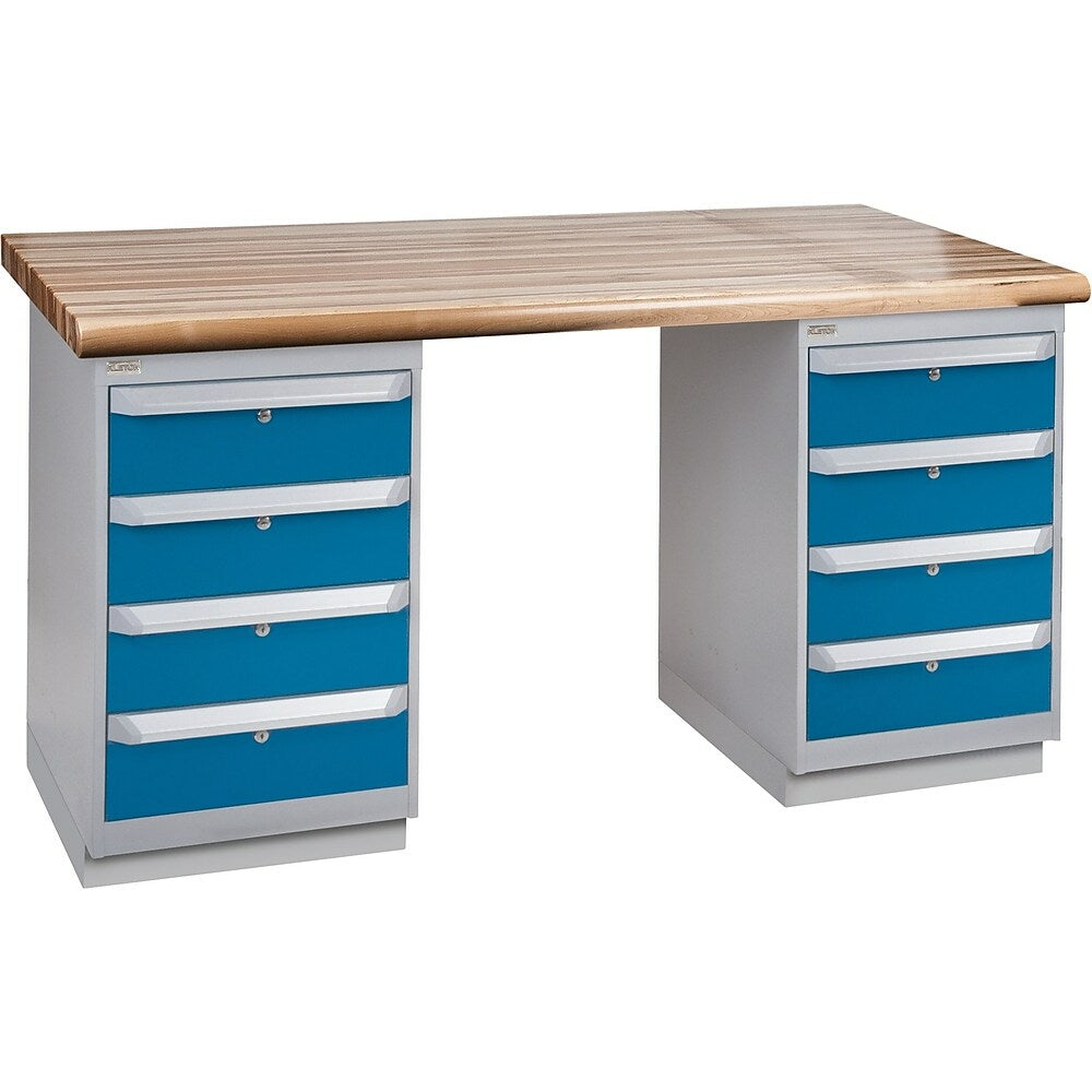 Image of Kleton Pre-Designed Workbenches - Dual Drawers - 2500 Lbs. Cap. - 60" W x 24" D - 34" H, Grey