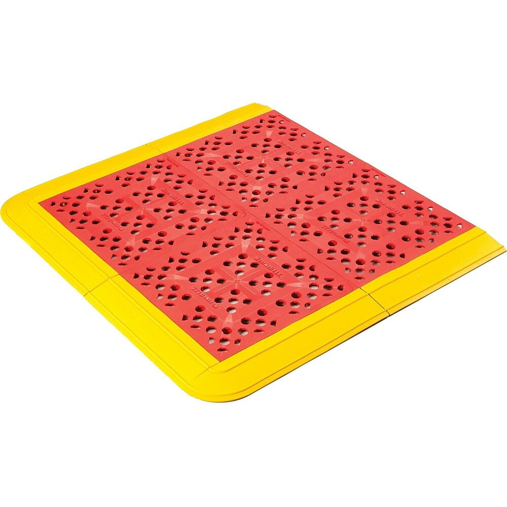 Image of Wearwell F.I.T. Kits No. 546 Emergency Shower Station Mats, 27" x 30", Red with Green Border