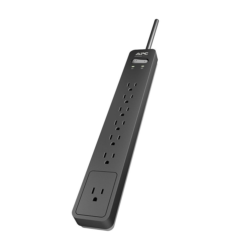Image of APC Surgearrest 7 Outlet 1440 Joules Surge Protector with 6' Cord - Black