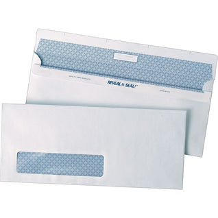Staples - Enveloppes n° 10 à fenêtre avec rabats gommés, 4 1/8 x 9 1/2 po,  24 lb, blanc, boîte de 500