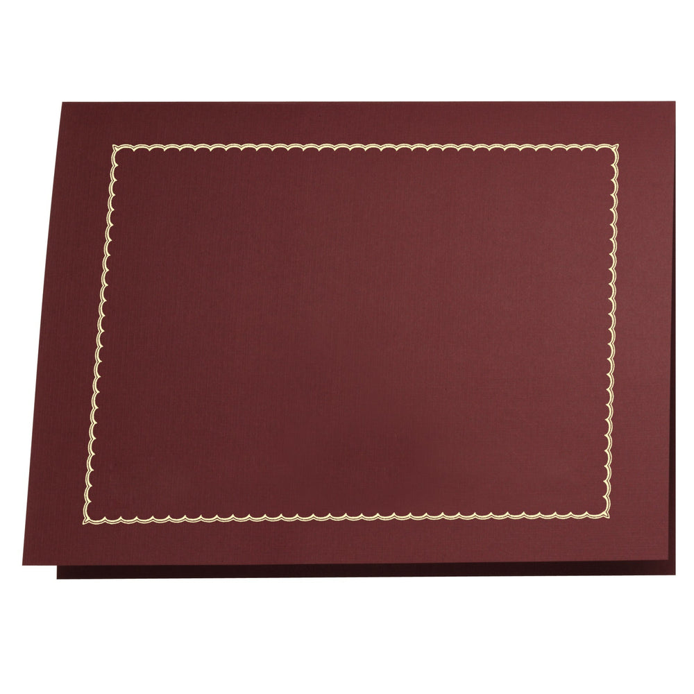 Image of St. James Classic Linen Certificate Holders with Gold Foil - 8.5" x 11" Burgundy - 5 Pack