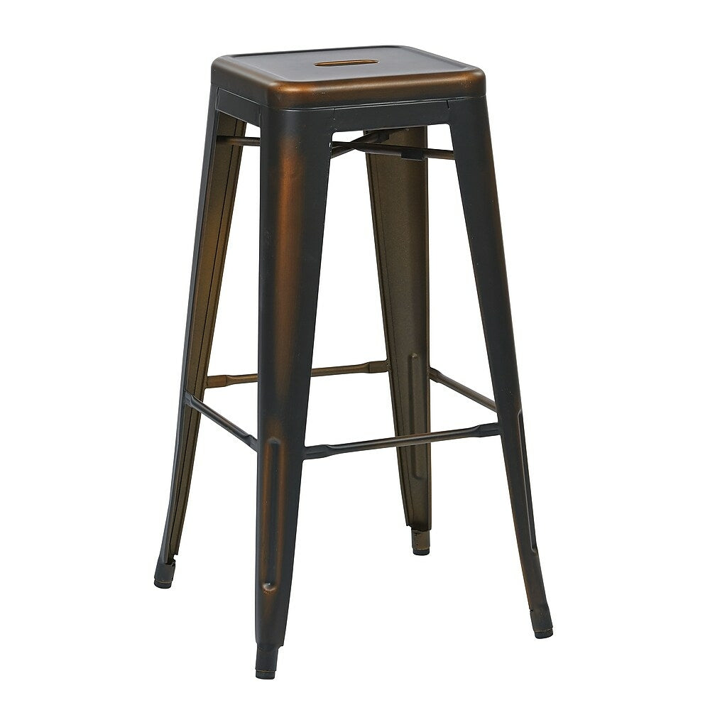 Image of OSP Designs 30" Metal Barstool, Antique Copper, 4 Pack, Brown