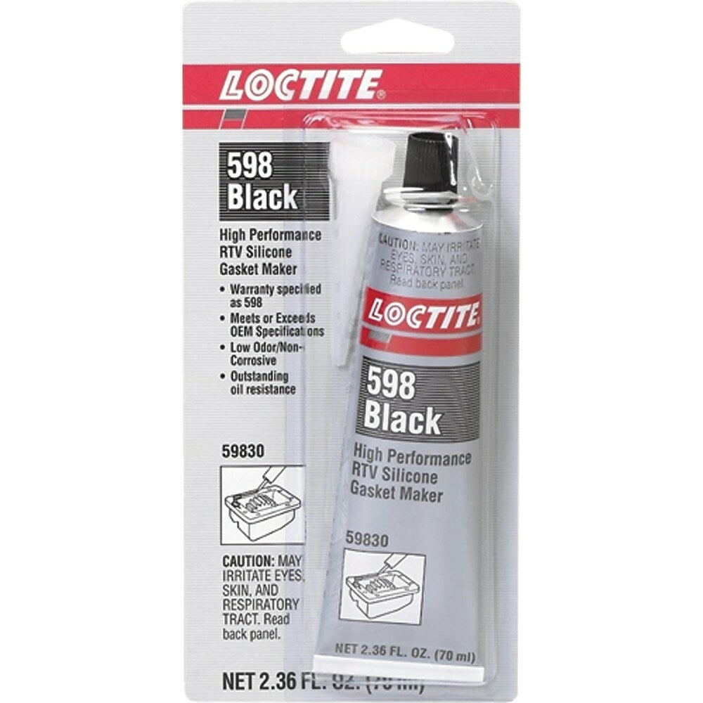 Image of Loctite 598 High Performance Rtv Silicone Gasket Maker, Tube, 124 G., Black - 5 Pack