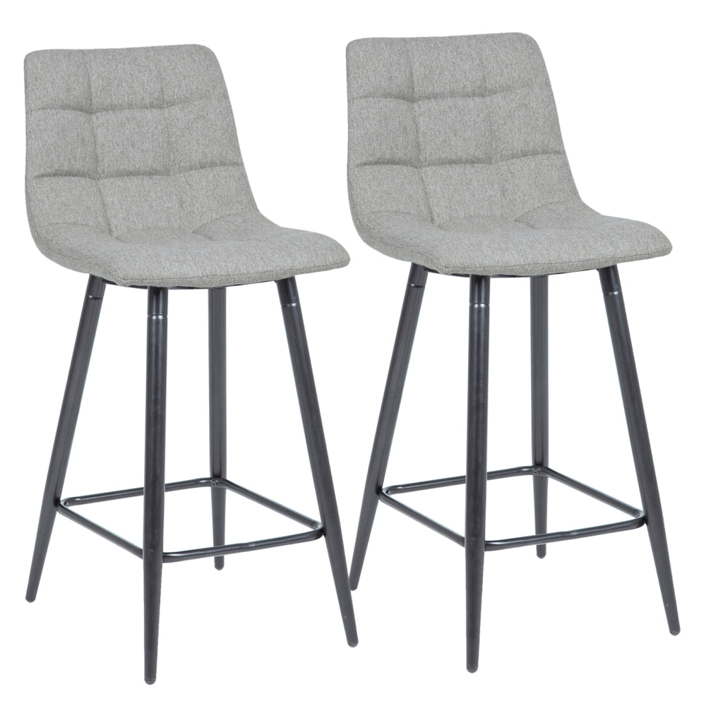 Image of My Home My Living Polyester Counter Stool - Light Grey - 2 Pack