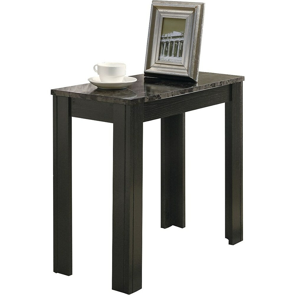 Image of Monarch Specialties - 3112 Accent Table - Side - End - Nightstand - Lamp - Living Room - Bedroom - Laminate - Black - Grey