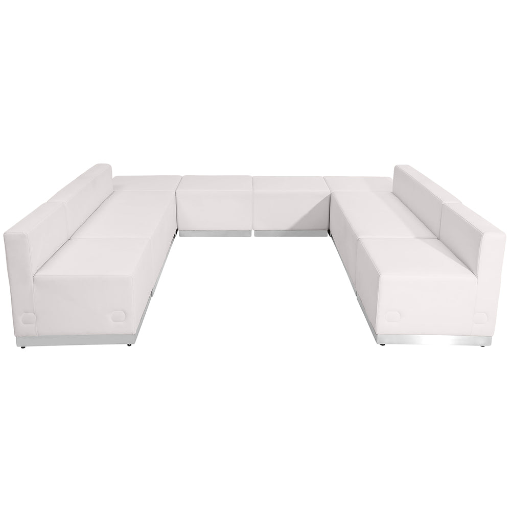 Image of Flash Furniture HERCULES Alon Melrose LeatherSoft Reception Configuration - 8 Piece - White