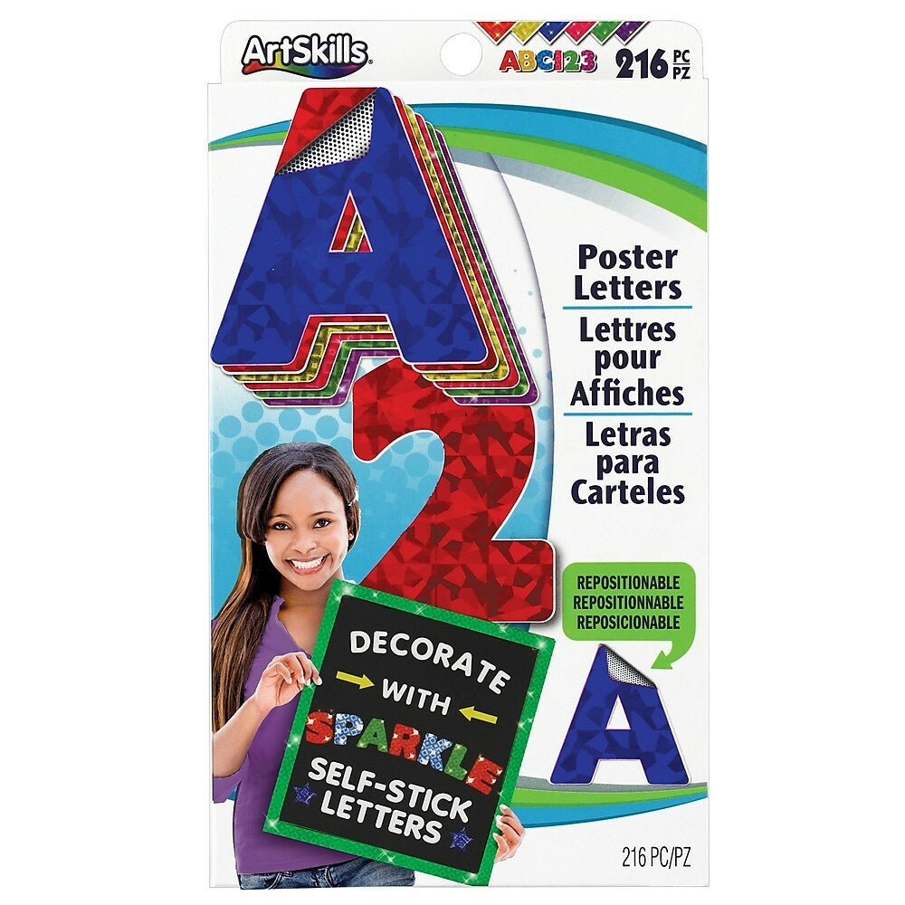 Image of Artskills Holographic Poster Letters, 216 Pack