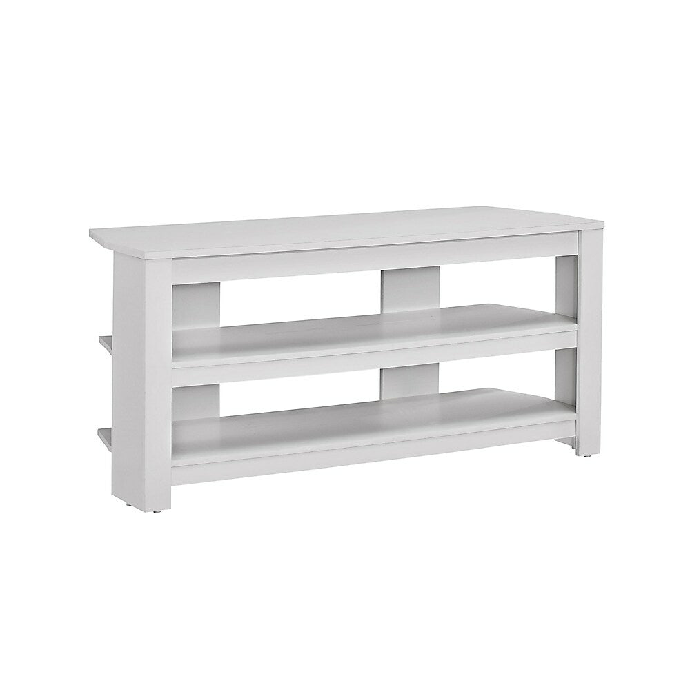Image of Monarch Specialties - 2567 Tv Stand - 42 Inch - Console - Storage Shelves - Living Room - Bedroom - Laminate - White