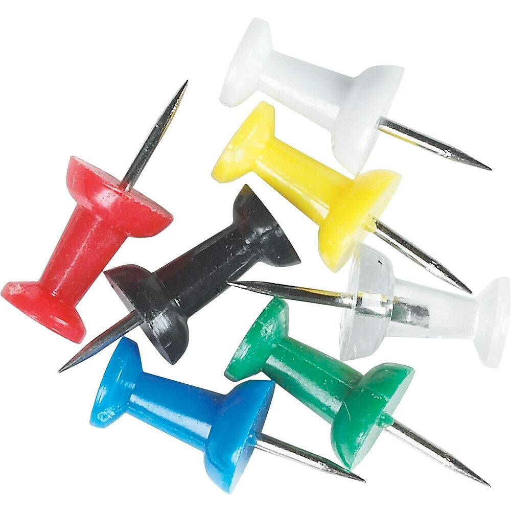 Image of Staples Push Pins - Assorted Colours - 500 Pack