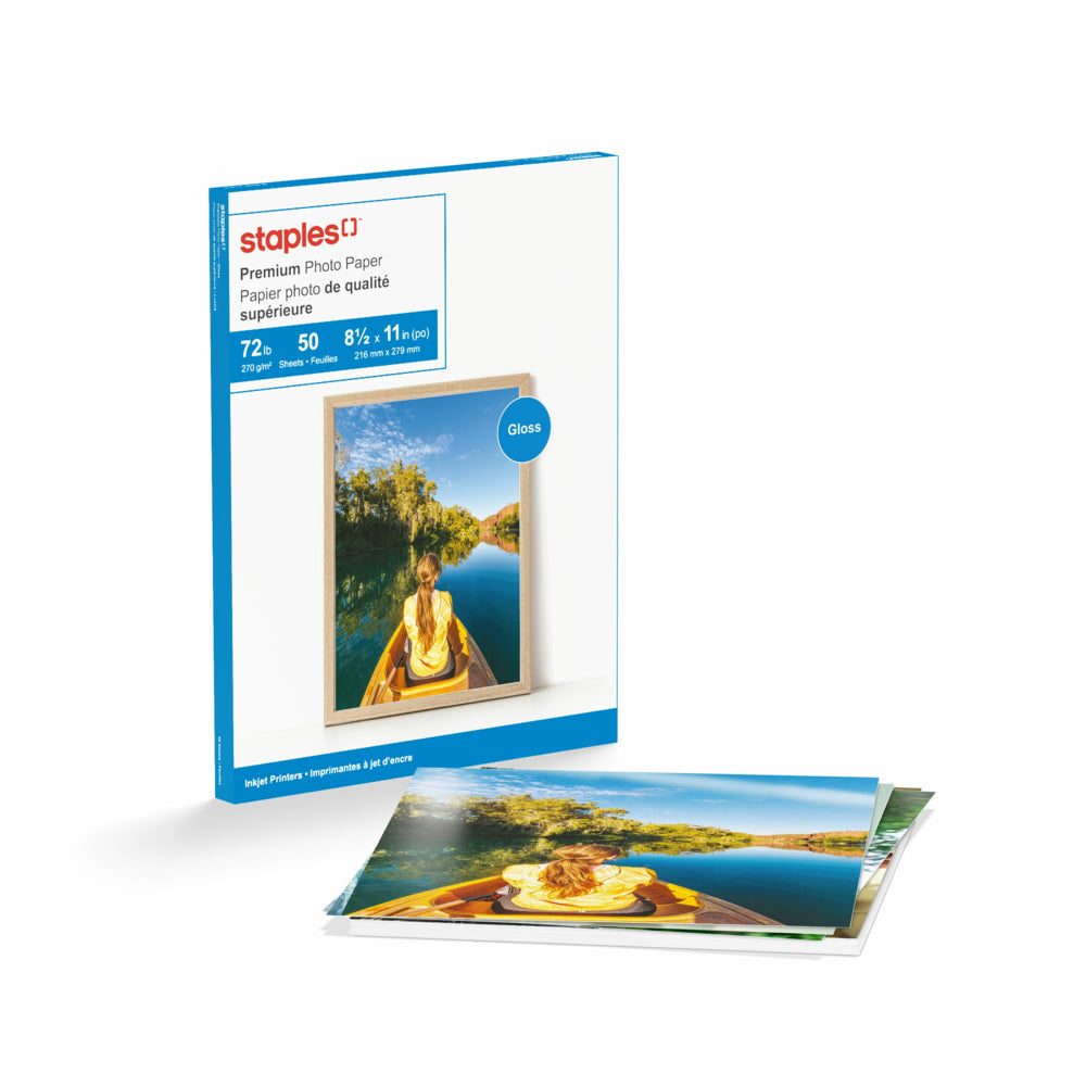 Image of Staples Premium Photo Paper - Glossy - 8-1/2" x 11" - 50 Sheets