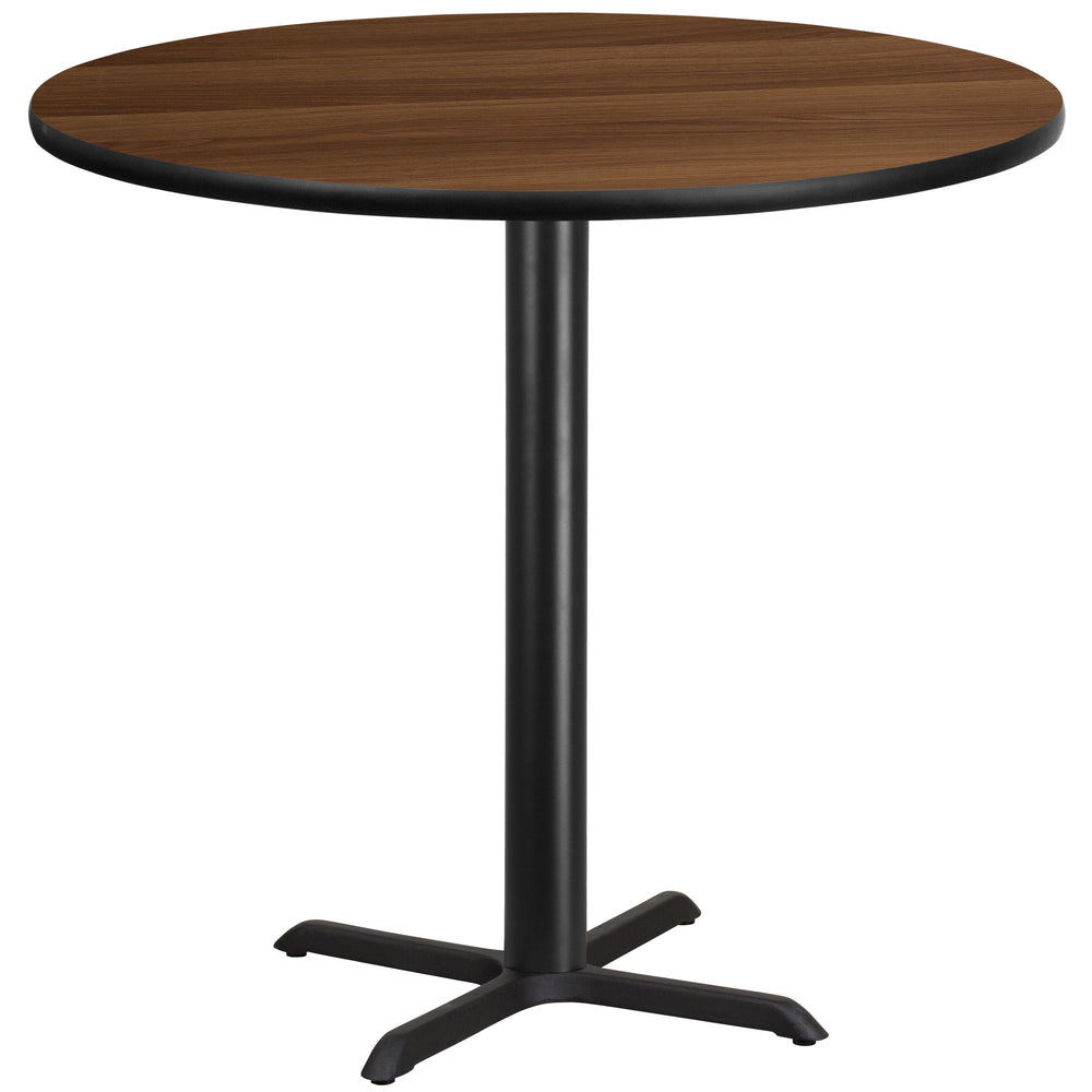 Image of Flash Furniture 42" Round Walnut Laminate Table Top, Black