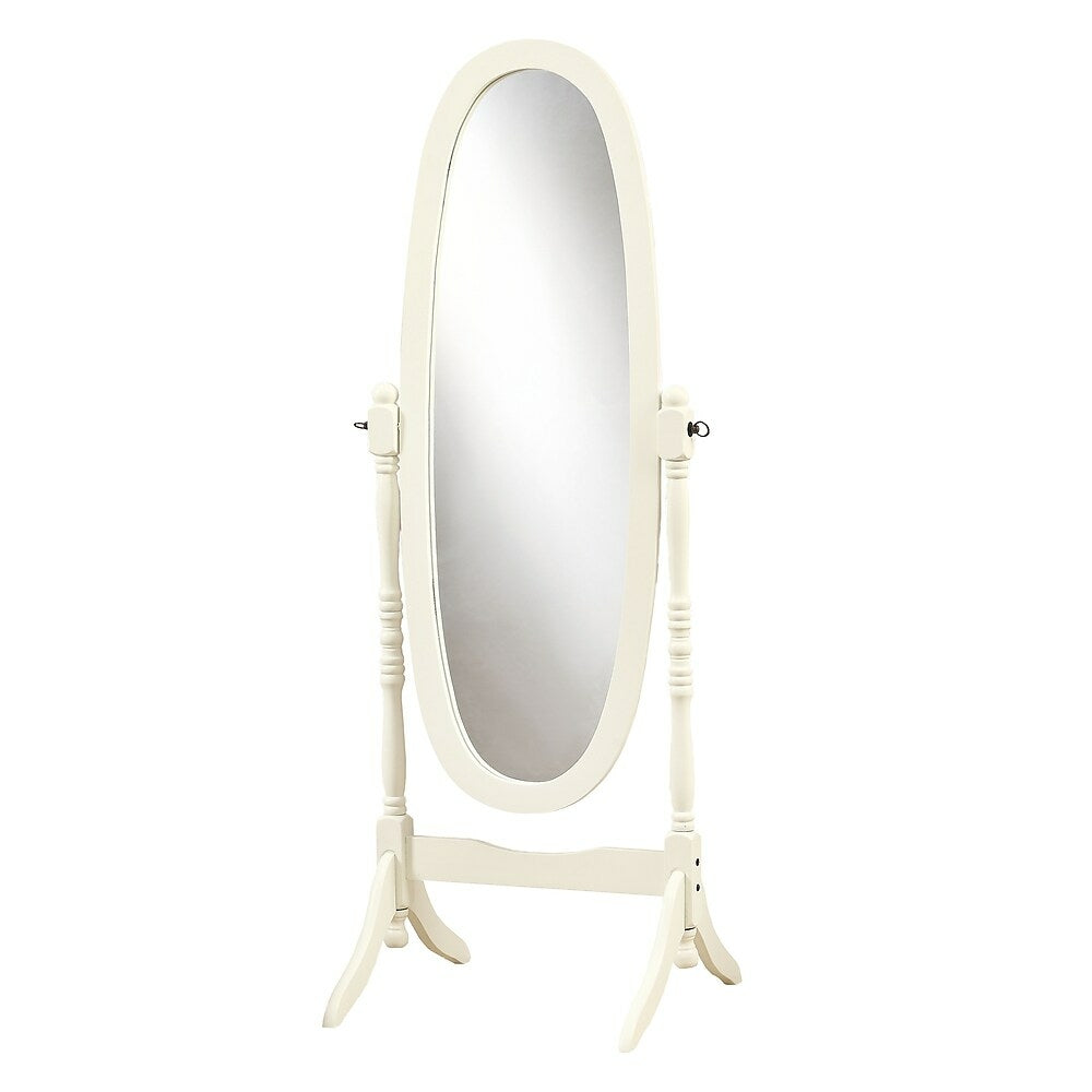 Image of Monarch Specialties - 3102 Mirror - Full Length - Standing - Floor - 60" Oval - Dressing - Bedroom - Wood - White - Traditional