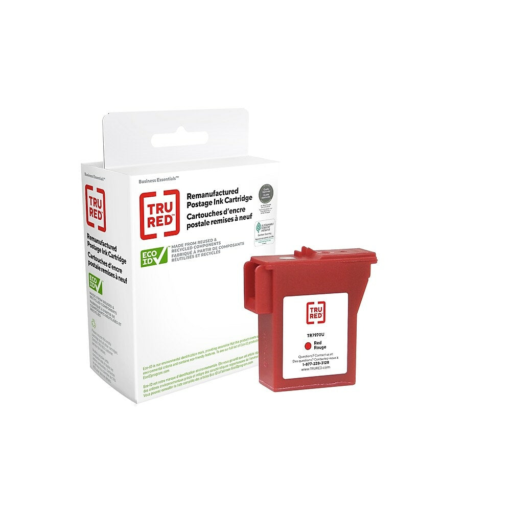 Image of TRU RED Pitney Bowes 797-0/797-Q/797-M Postage Meter Ink Cartridge - Standard Yield - Fluorescent Red