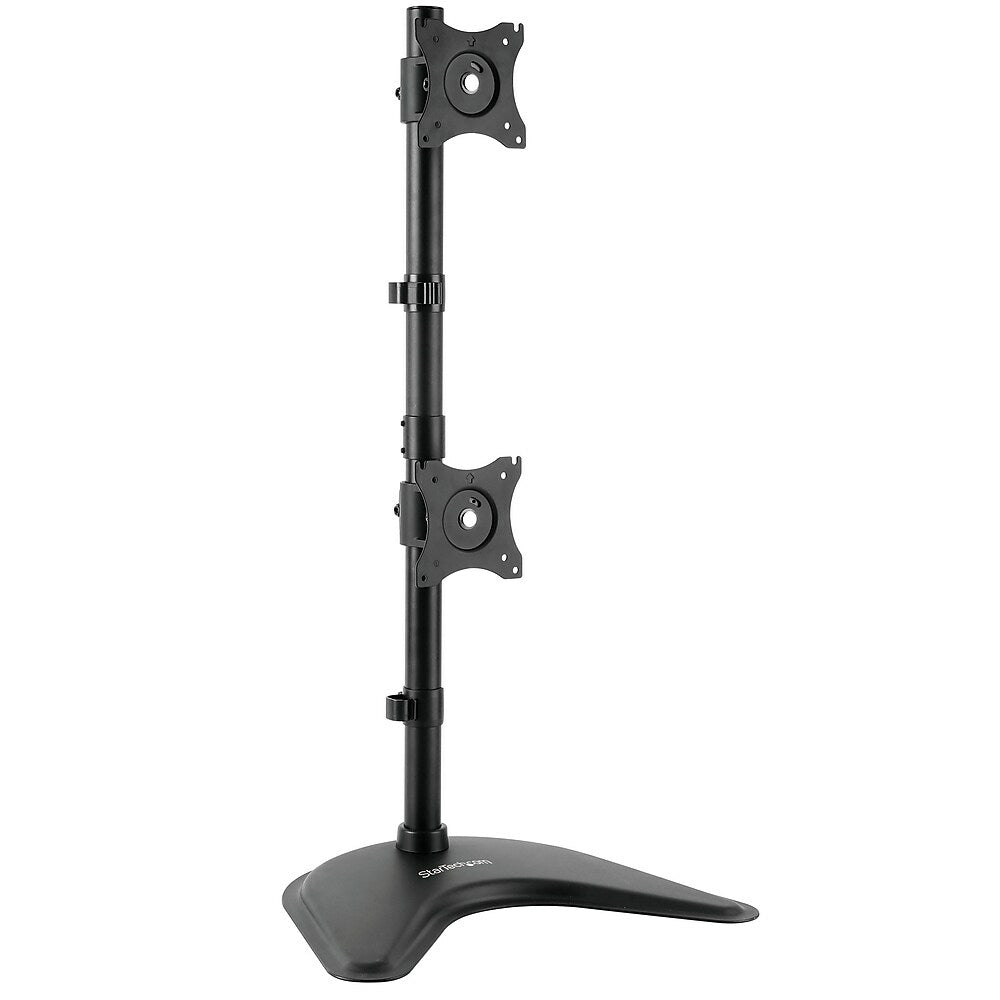 Image of StarTech Dual-Monitor Stand, Vertical (ARMBARDUOV), Black