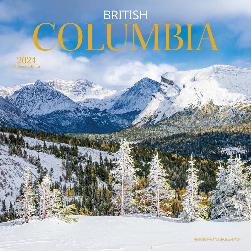 Image of Wyman Publishing 2024 British Columbia Monthly Square Wall Calendar - 12" x 12" - Assorted - English