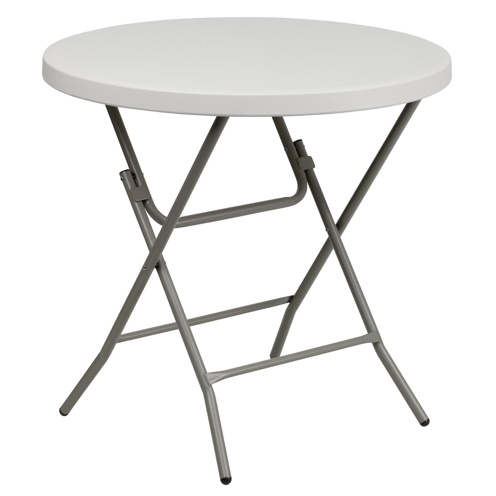 Image of Flash Furniture 32" Round Granite Plastic Folding Table, White