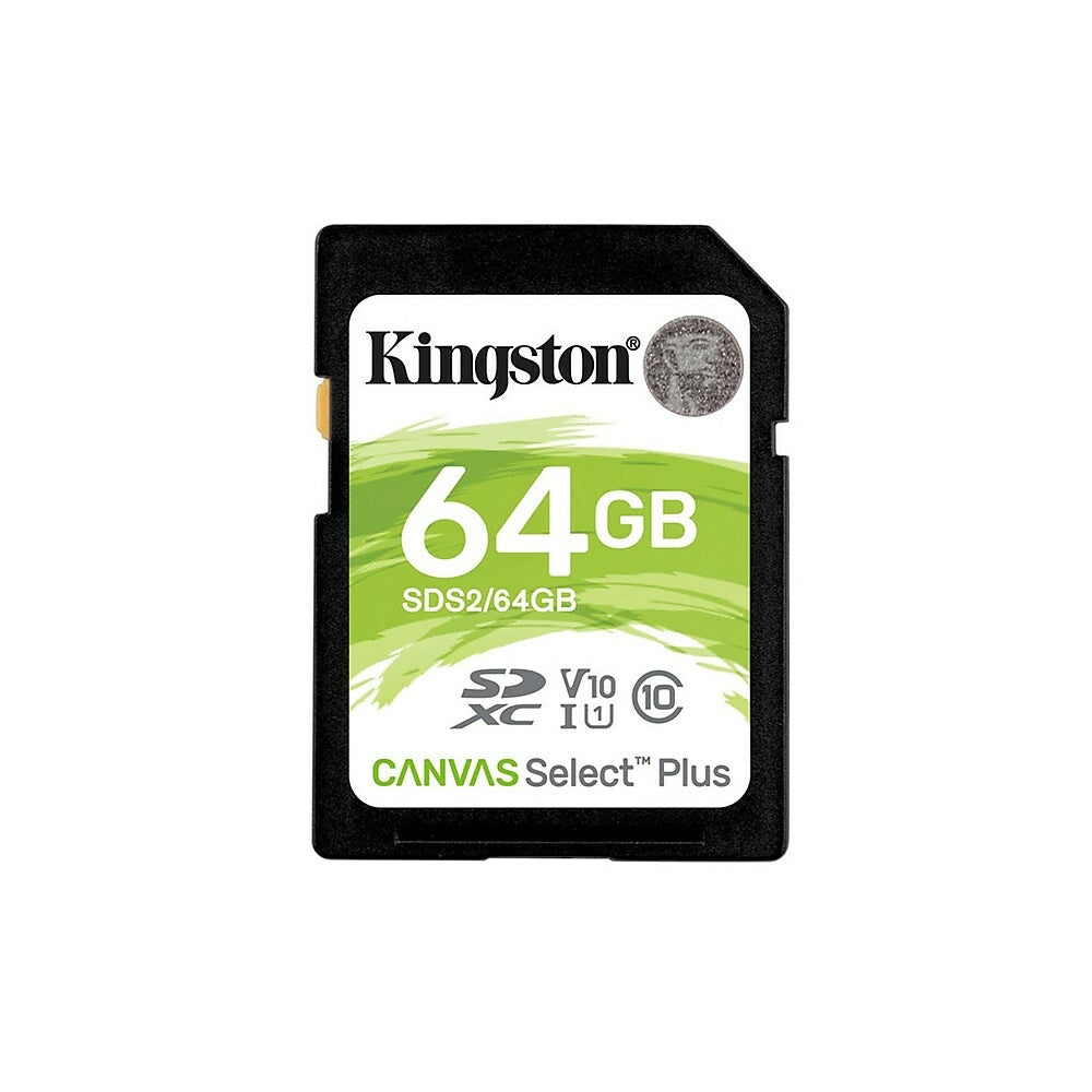 Image of Kingston 64 GB Canvas Select Plus SD Card, Green