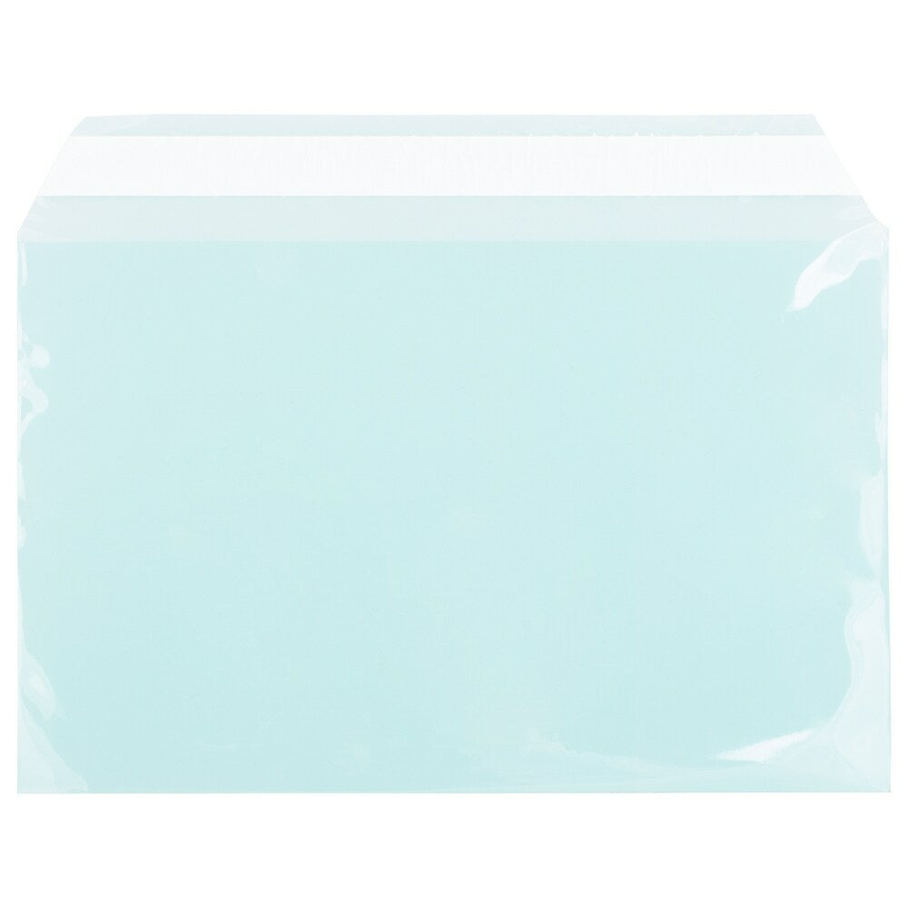 Image of JAM Paper Cello Sleeves, A9, 5 7/16 x 8.63, Aqua Blue, 100 Pack (2784901)