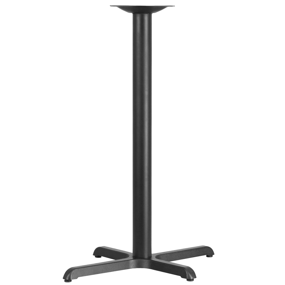 Image of Flash Furniture 22" x 30" Cast Iron Restaurant Table X-Base with 3" Dia. Bar Height Column, Black