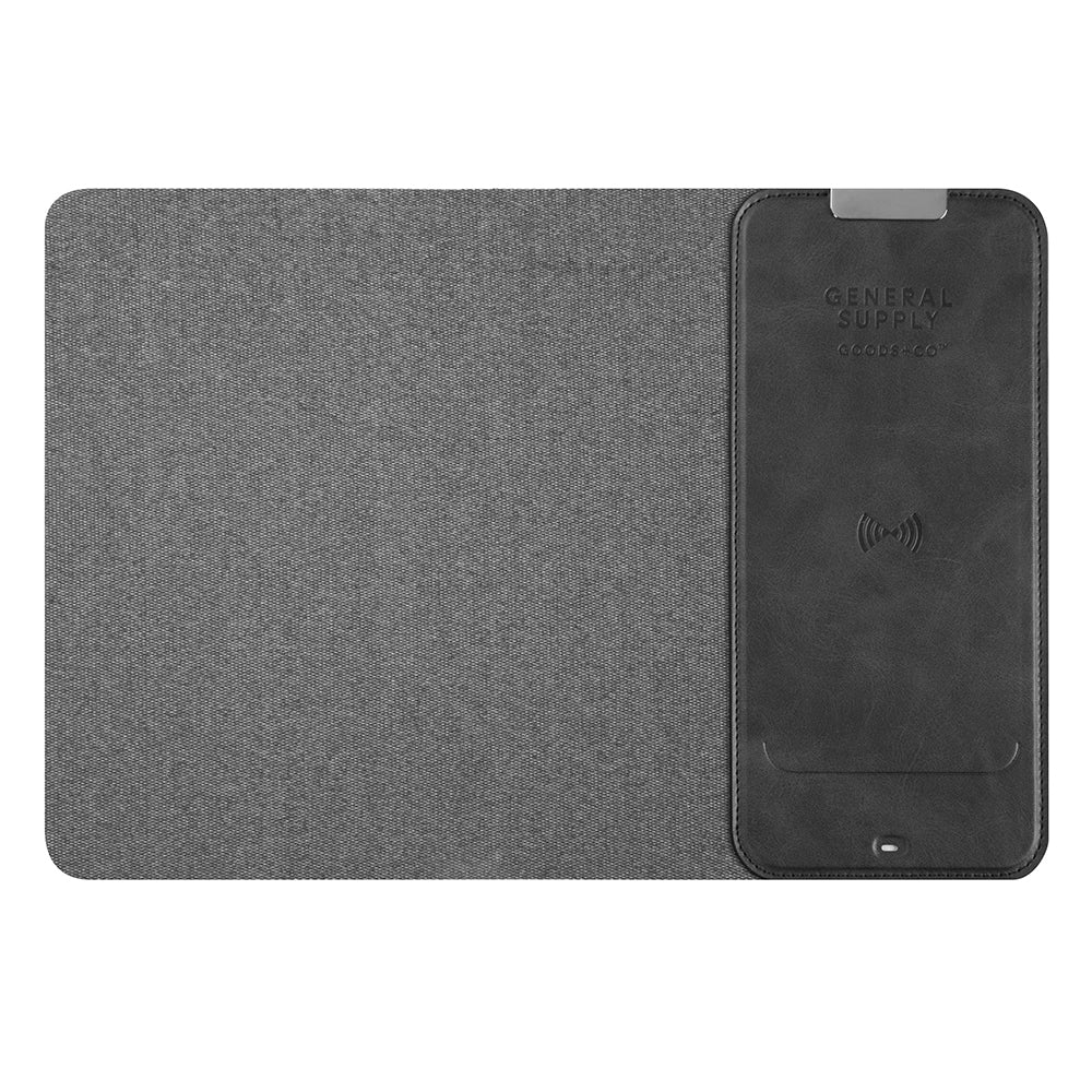 Image of General Supply Goods + Co 10W Rolled Up Mouse Pad Wireless Charger - Charcoal, Grey