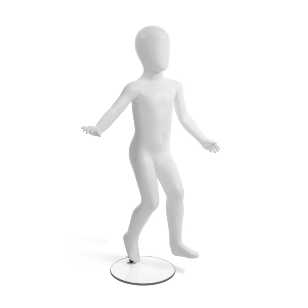 Image of Can-Bramar PL Full Body Child Unbreakable Mannequin - Age 2-3 Years - 43"H - Glass Base - Blown White