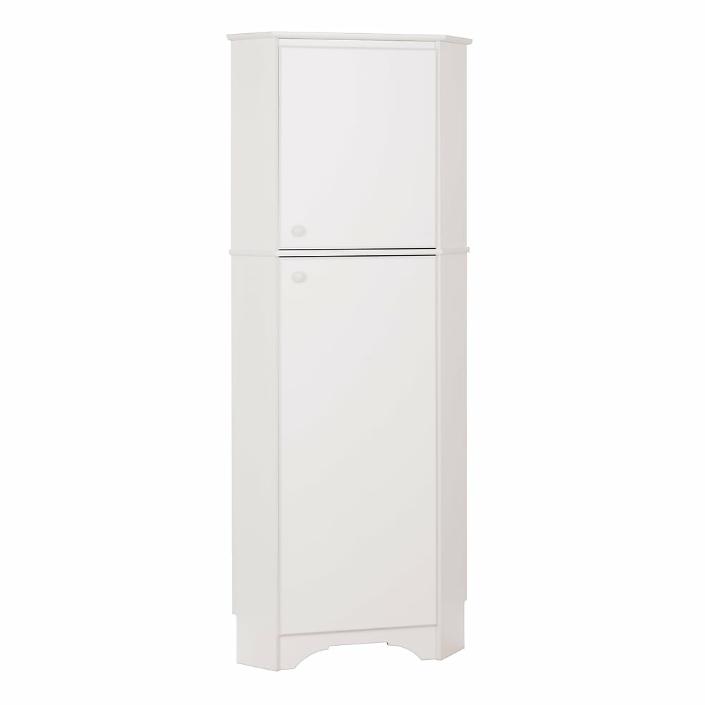 Image of Prepac Elite Tall 2-Door Corner Storage Cabinet - White