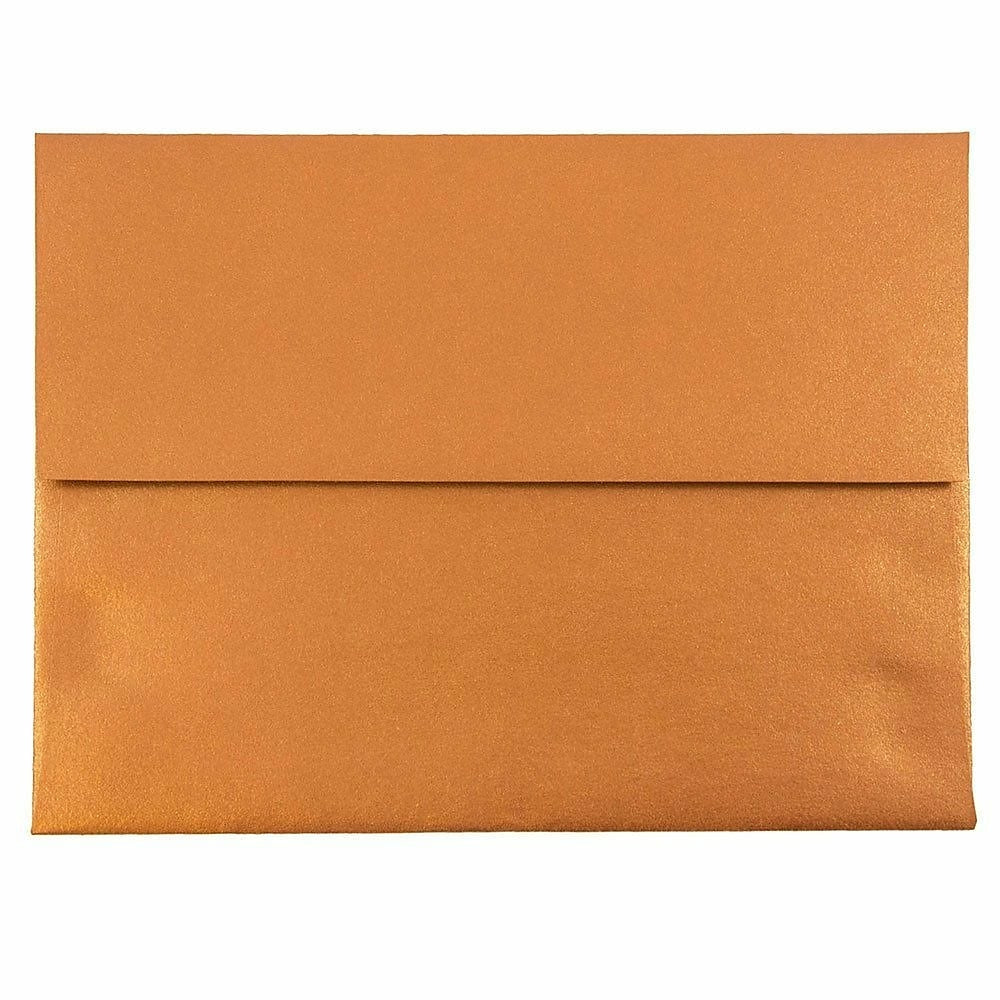 Image of JAM Paper A2 Invitation Envelopes, 4.38 x 5.75, Stardream Metallic Copper, 50 Pack (V018251I), Brown