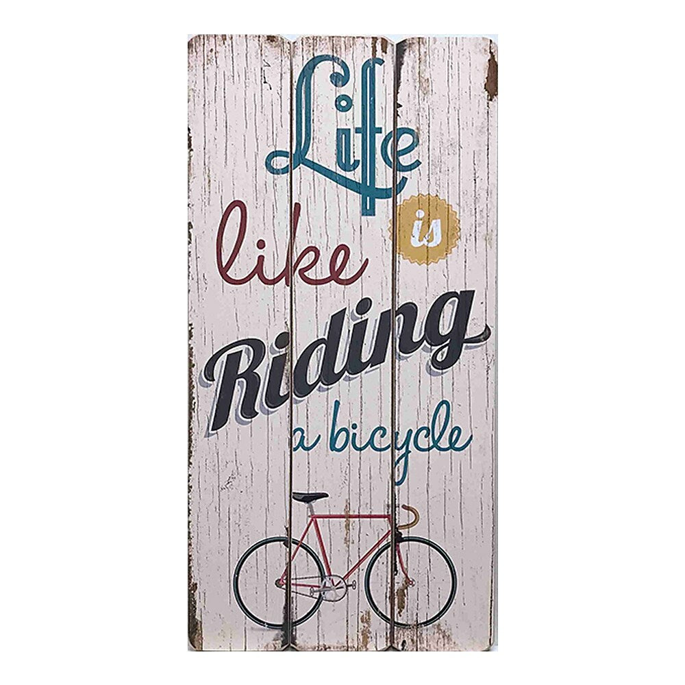 Image of Sign-A-Tology Life & Bicycle Vintage Wooden Sign - 24" x 12"