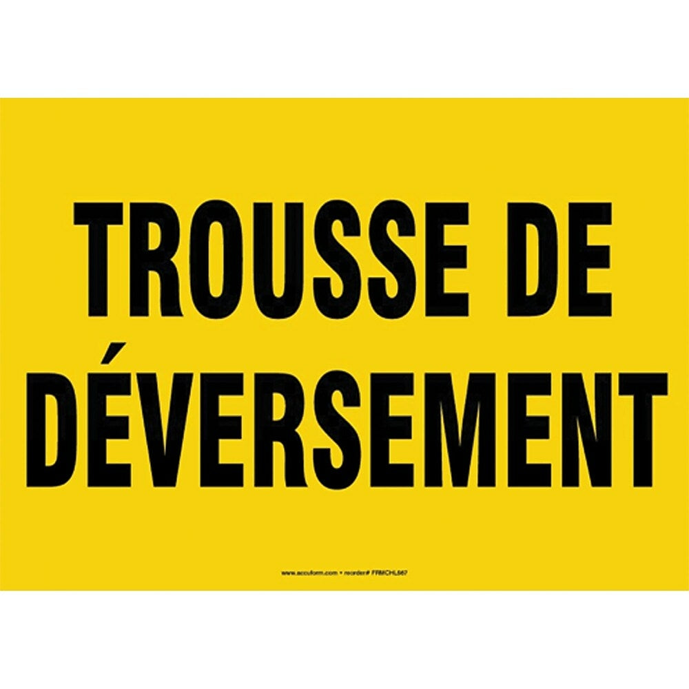 Image of Sign, Trousse De Deversement, Alum, 10 x 14, 3 Pack, Yellow