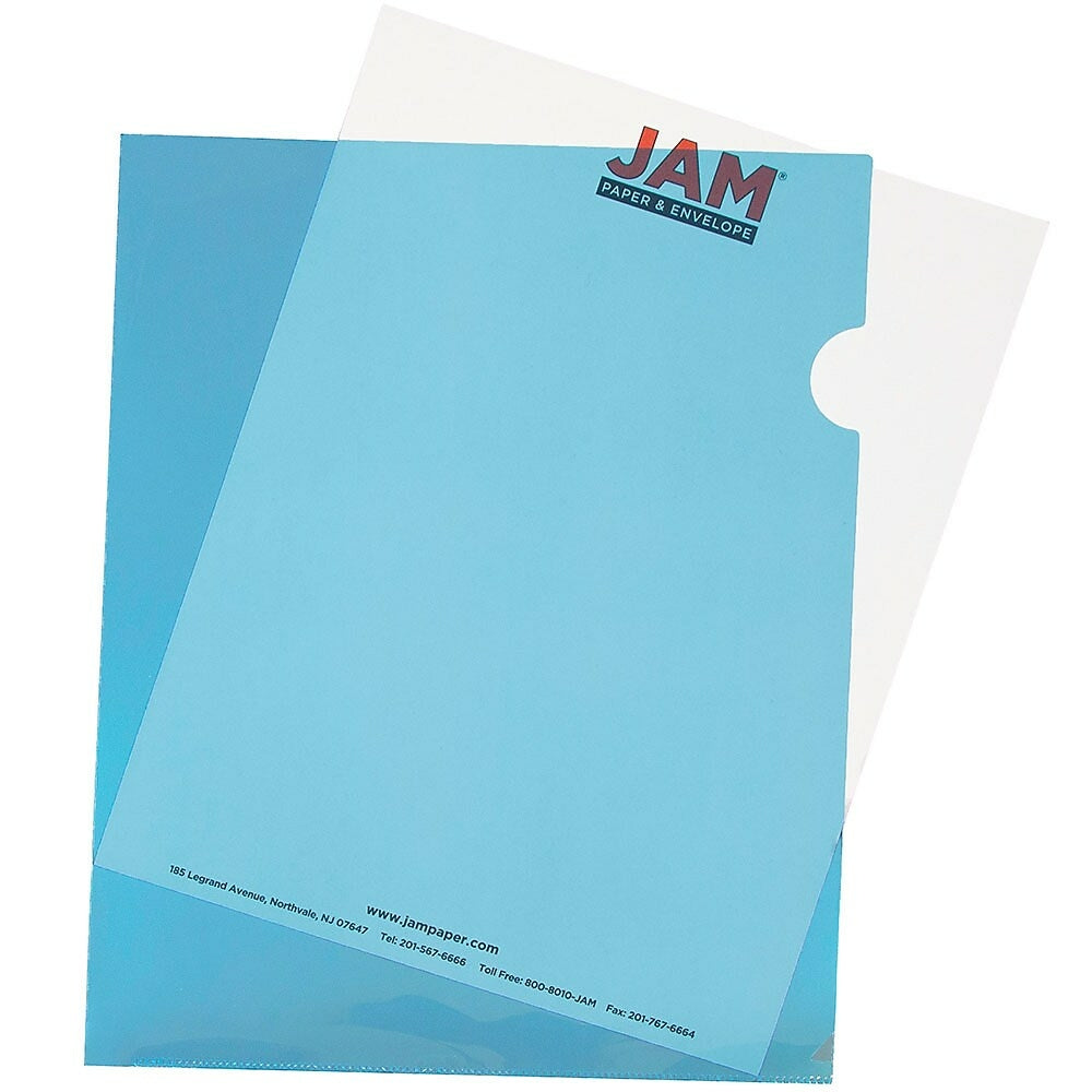 Image of JAM Paper Plastic Sleeves, 9 x 11.5, Blue, 120 Pack (2226316987B)