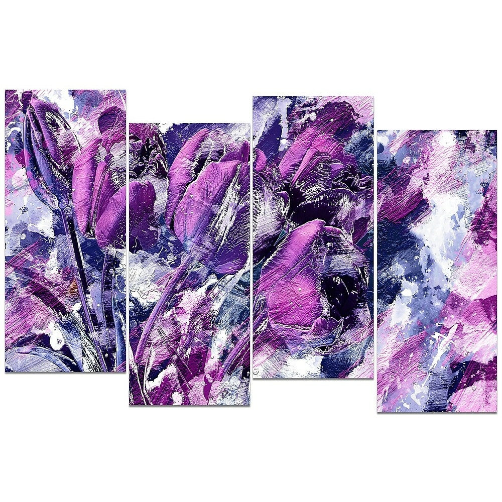 Image of Designart Shades of Purple Flowers Canvas Art Print, (PT3431-271)