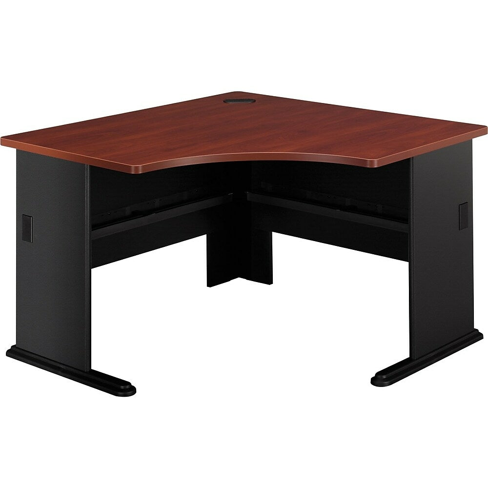 Image of Bush Business Furniture Cubix 48"W Corner Desk, Hansen Cherry/Galaxy (WC90466A), Brown