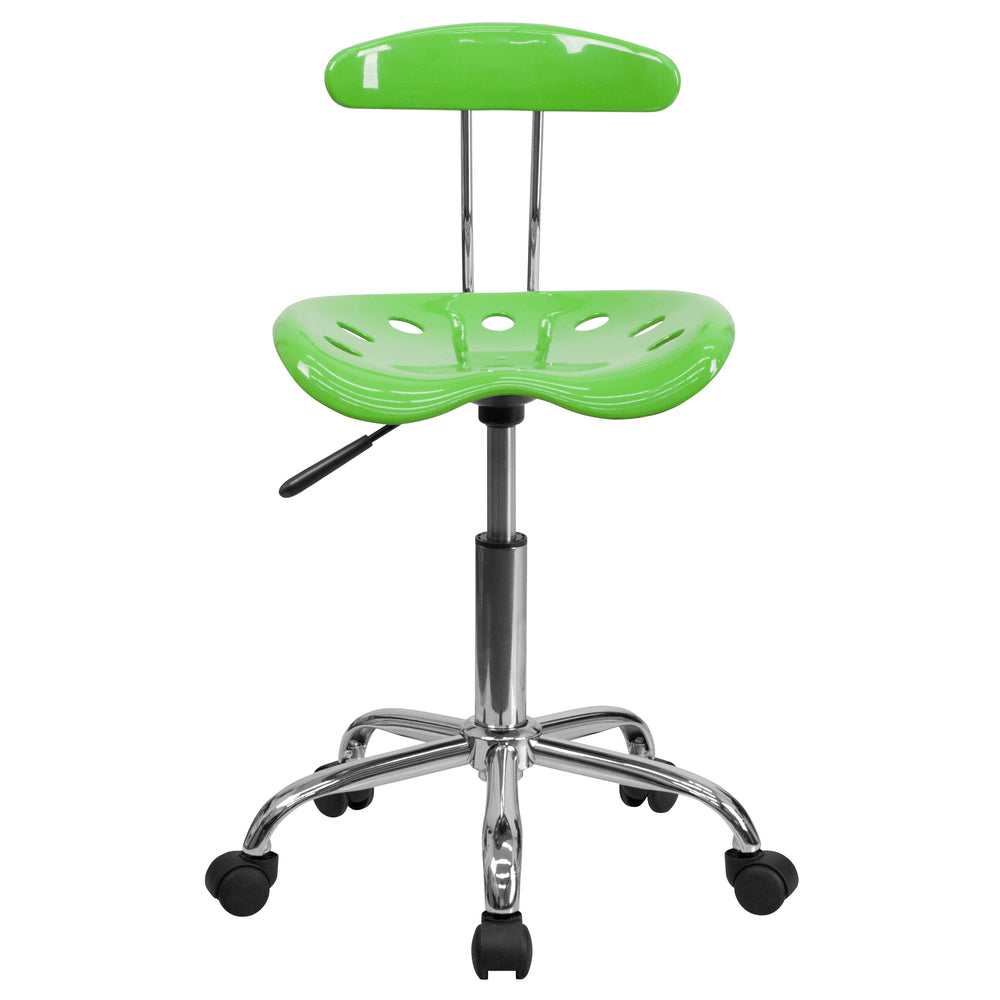 Image of Flash Furniture Vibrant Swivel Task Chair with Tractor Seat - Apple Green & Chrome