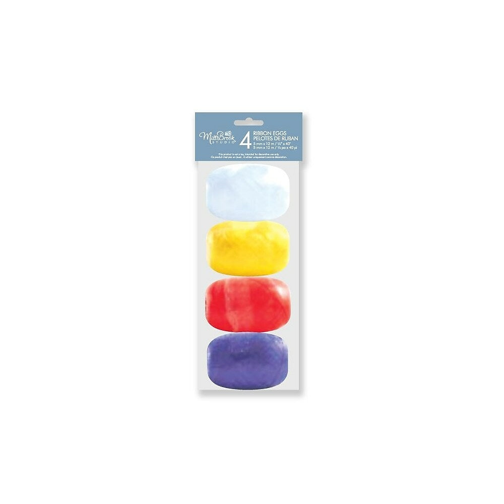 Image of Millbrook Studios Ribbon Egg Assortment, White, Yellow, Red, Blue, 12 Pack (76001)