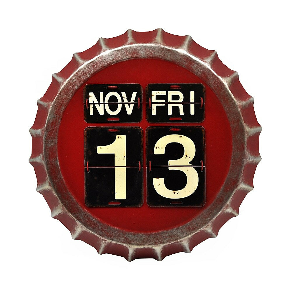 Image of Sign-A-Tology Beer Cap Vintage Calendar - Red - 14" Dia