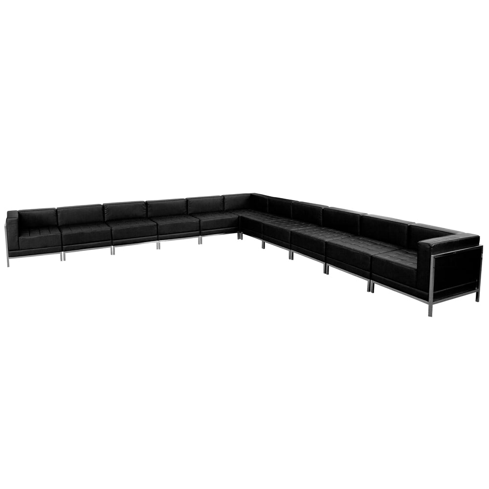 Image of Flash Furniture HERCULES Imagination Series Black LeatherSoft Sectional Configuration, 11 Pieces