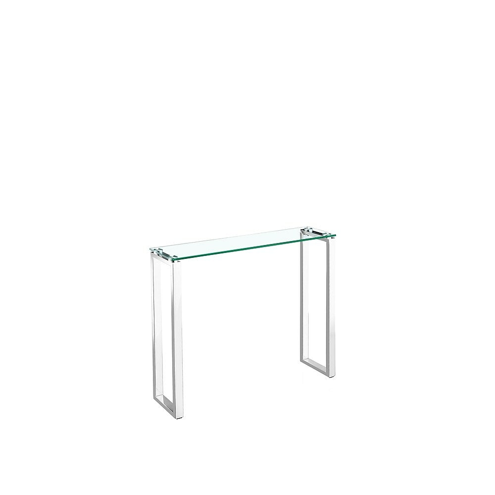 Image of Plata Import Chrome Frame and Glass Top Console Table