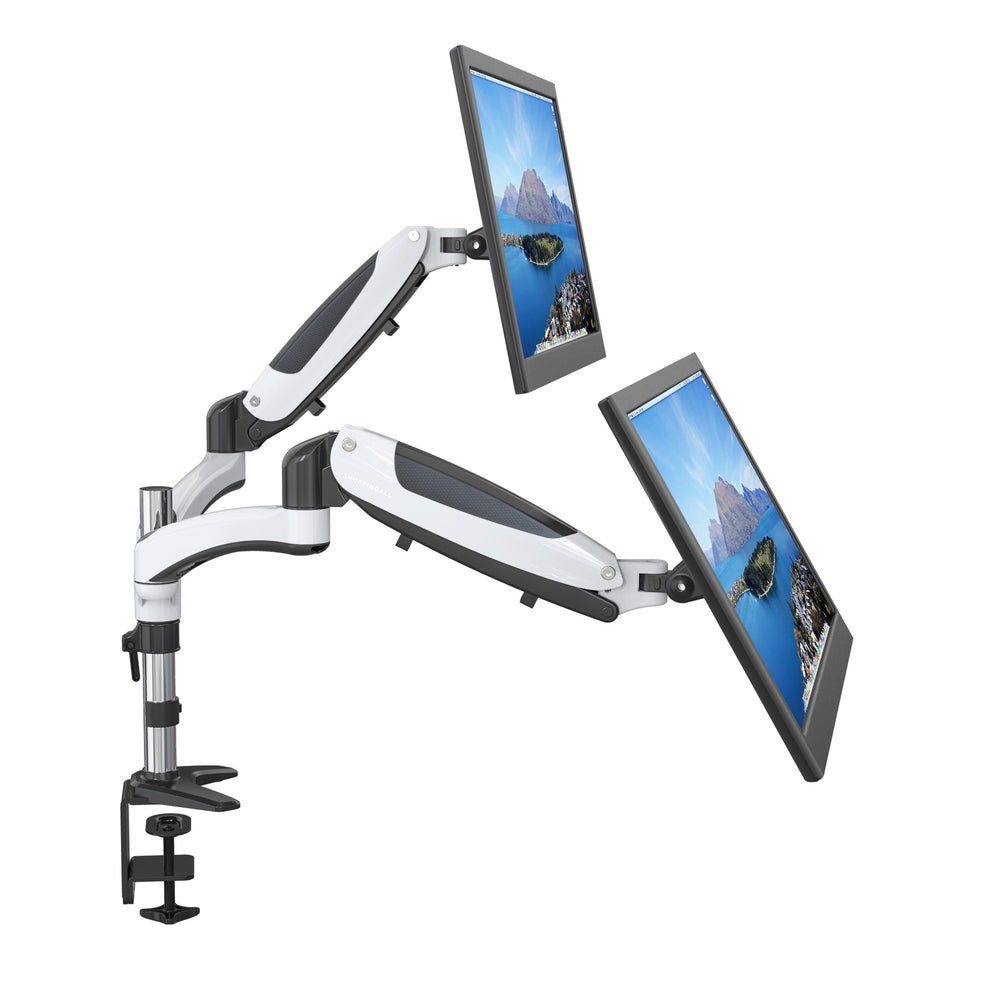 Image of ShoppingAll Fully Adjustable Dual Gas Spring LCD Monitor Arm Desk Mount Stand - White