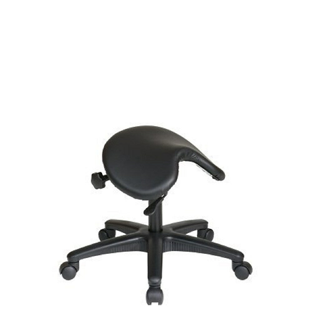 Image of Nicer Furniture Backless Stool with Saddle Seat and Seat Angle Adjustment, Black