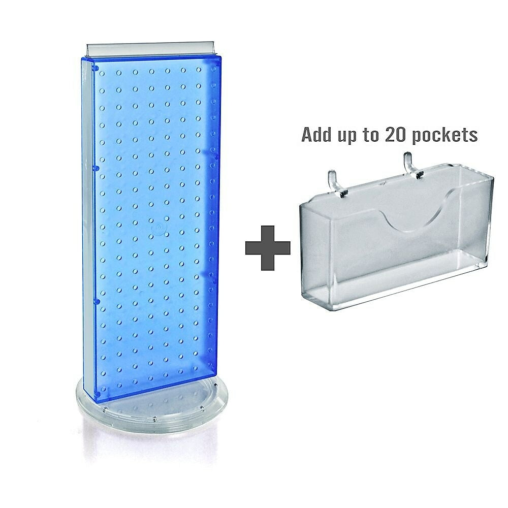 Image of Azar Displays Pegboard Counter Gift Card Holder, 8" x 21", Blue (700505-BLU) | 143.99