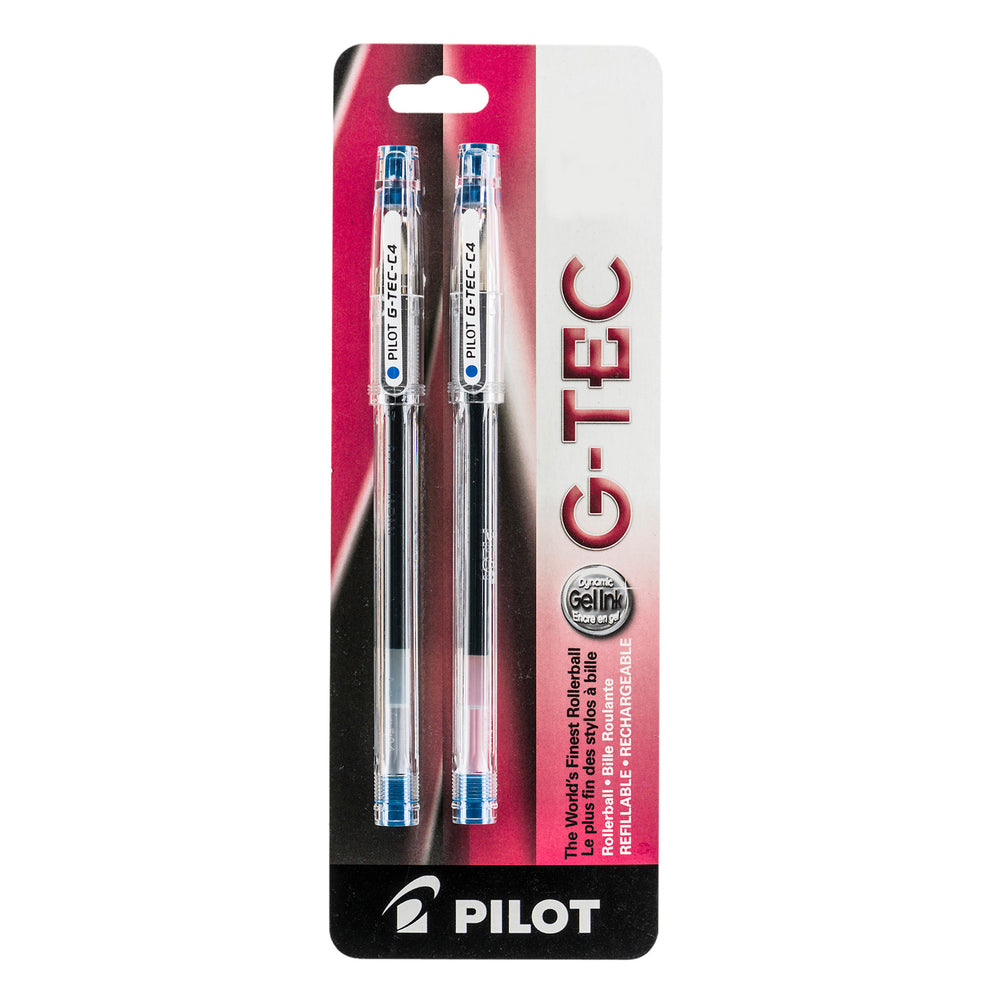 Image of Pilot G-Tec Gel Pens, 0.4mm, Blue, 2 Pack